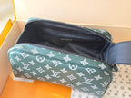 LV Cosmetic Bag 24 Dark Green Monogram Canvas Cowhide 274808