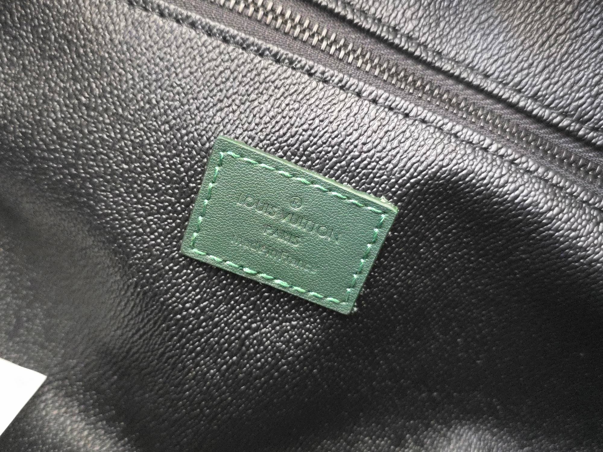 LV Cosmetic Bag 24 Dark Green Monogram Canvas Cowhide 274808