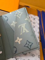 Lv Card Holder 11 Camouflage Green PVC Fabric with Leather 274819