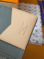 Lv Card Holder 11 Camouflage Green PVC Fabric with Leather 274819