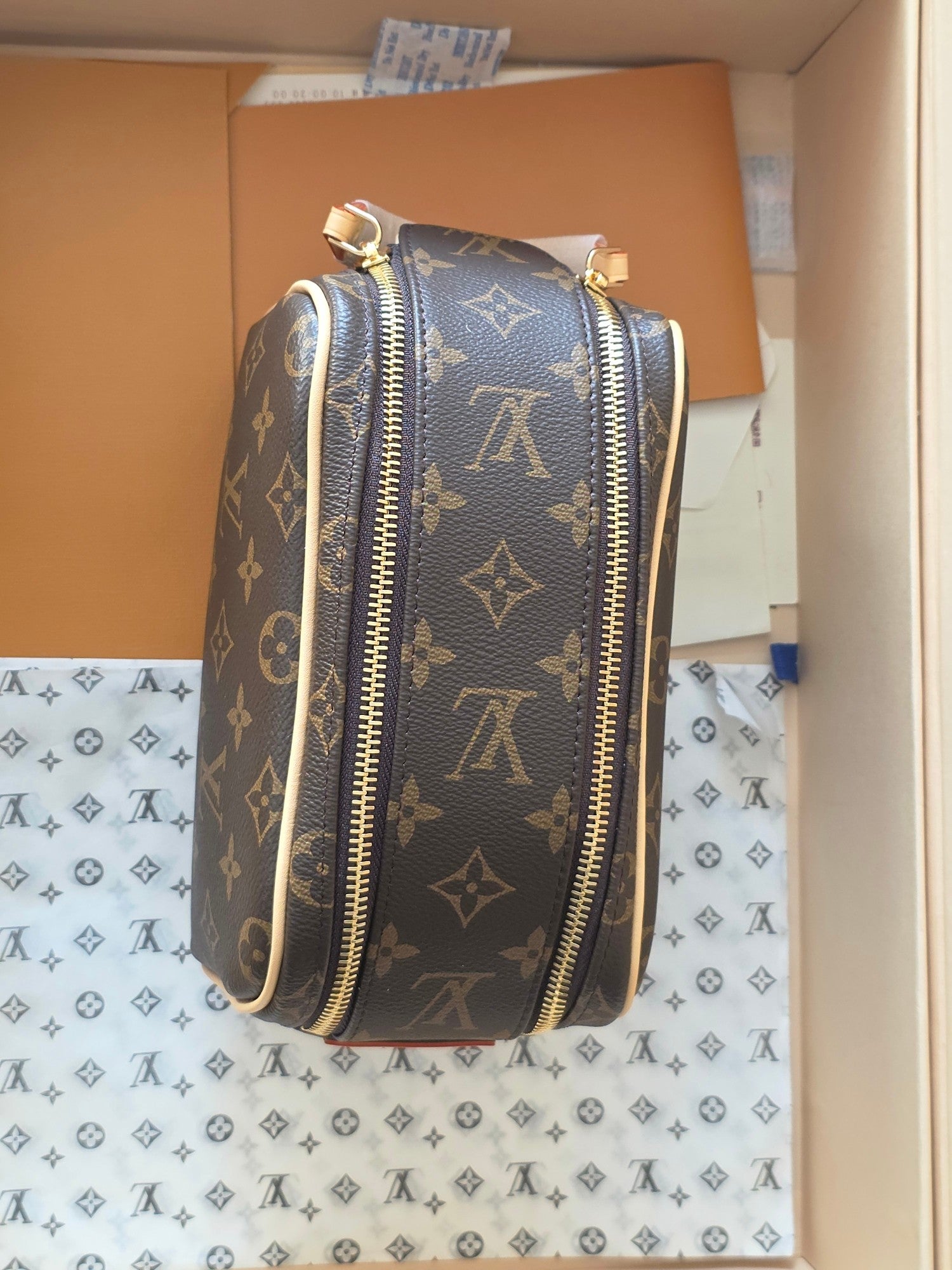 LV Dopp Kit Toilet Pouch Brown Monogram Canvas 274853