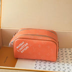 LV Dopp Kit Toilet Pouch Orange Monogram Canvas 274857
