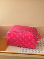 LV Dopp Kit Toilet Pouch Rose Red Monogram Canvas 274858