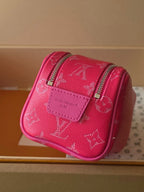 LV Dopp Kit Toilet Pouch Rose Red Monogram Canvas 274858