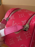 LV Dopp Kit Toilet Pouch Rose Red Monogram Canvas 274858