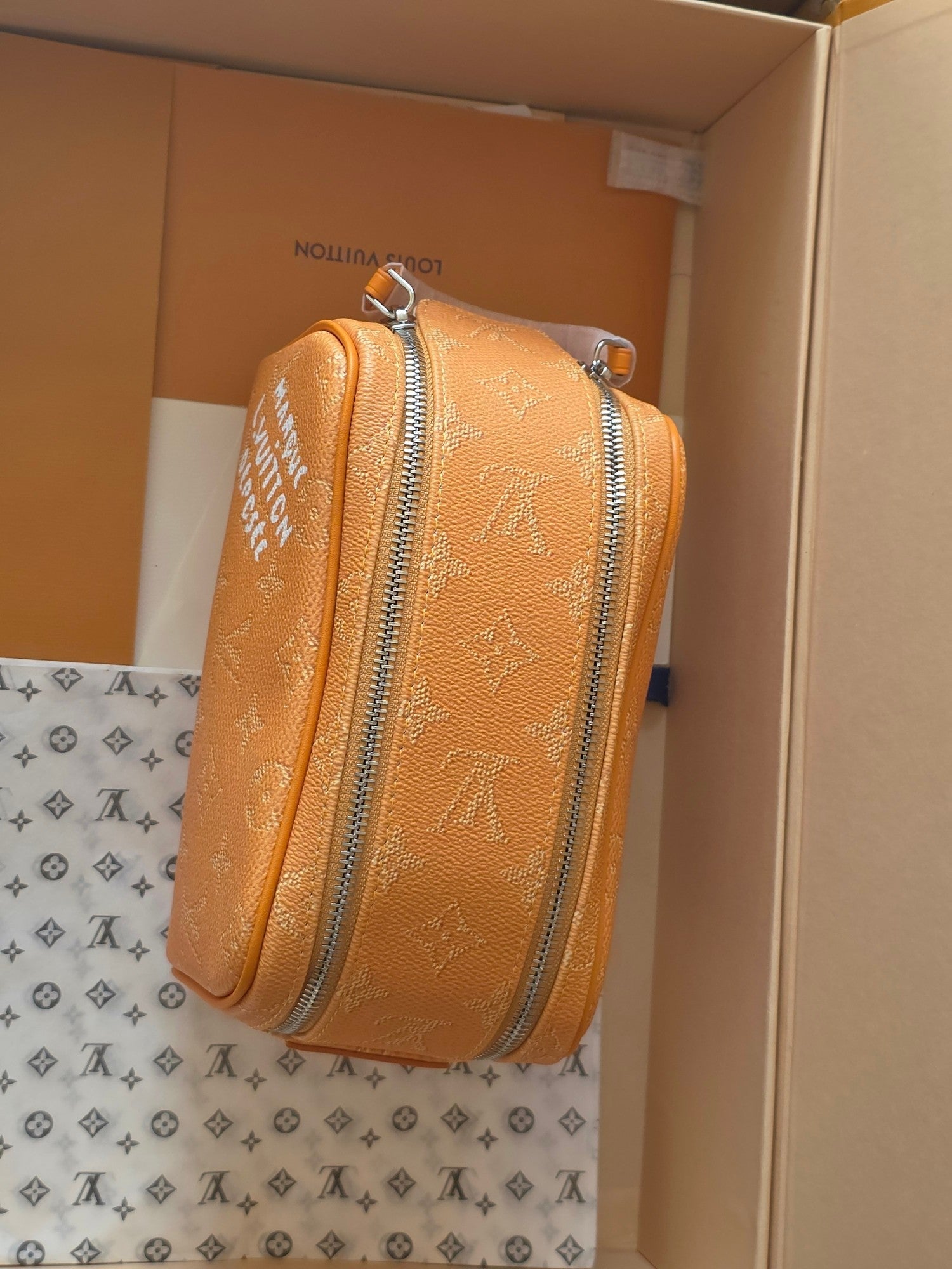 LV Dopp Kit Toilet Pouch Yellow Monogram Canvas 274859