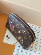 LV Christmas Collection Cosmetic Bag Brown Monogram Canvas 274909