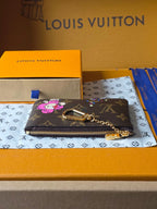 LV Vivienne Winter Holiday small card/key holder Brown Canvas 274927