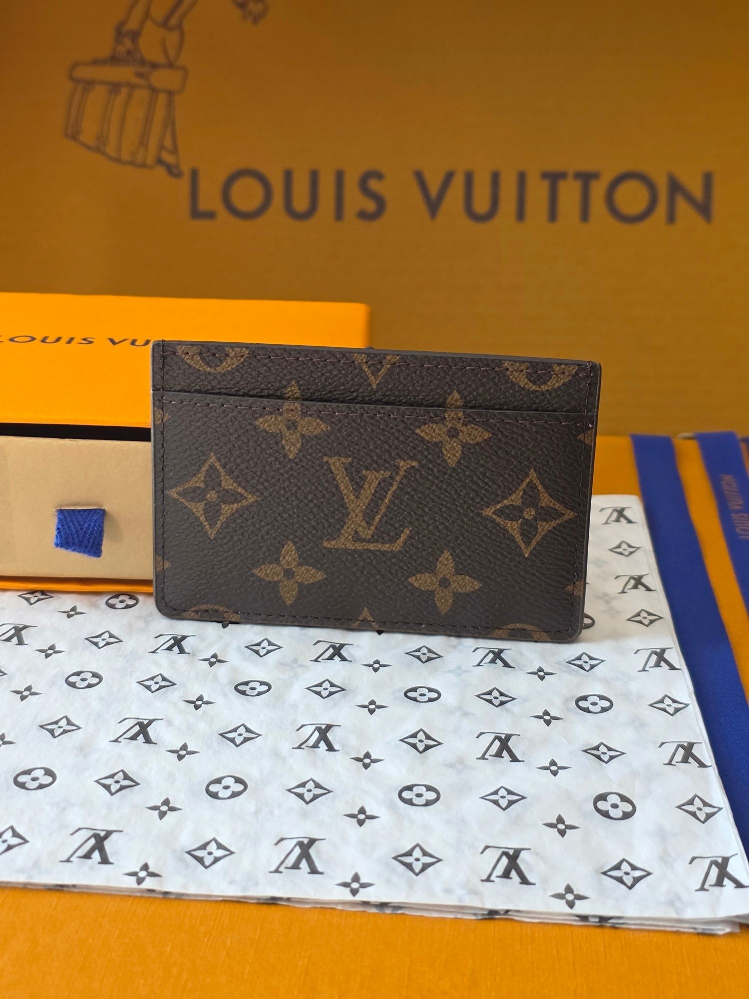 LV Card Holder Cat Business Brown Monogram Canvas 274990