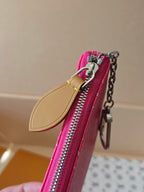 LV Key Pouch S Rose Red PVC Fabric with Leather 275142