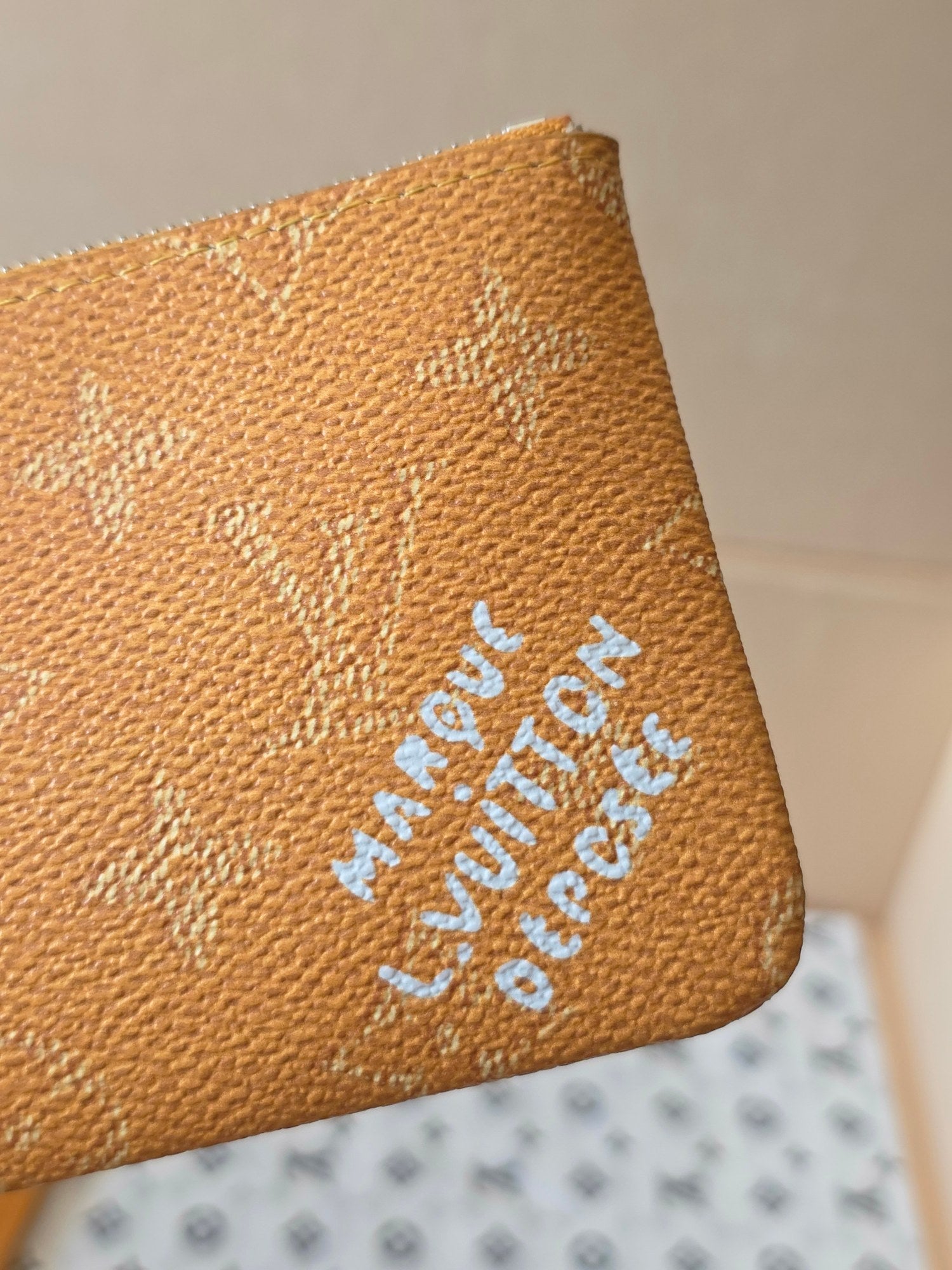 LV Key Pouch S Yellow PVC Fabric with Leather 275144