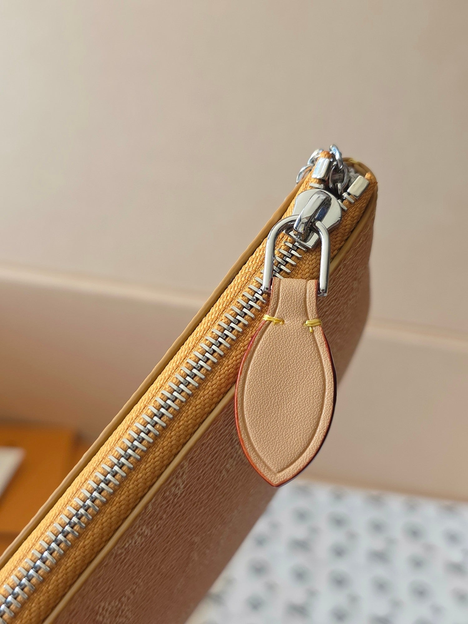 LV Key Pouch S Yellow PVC Fabric with Leather 275144