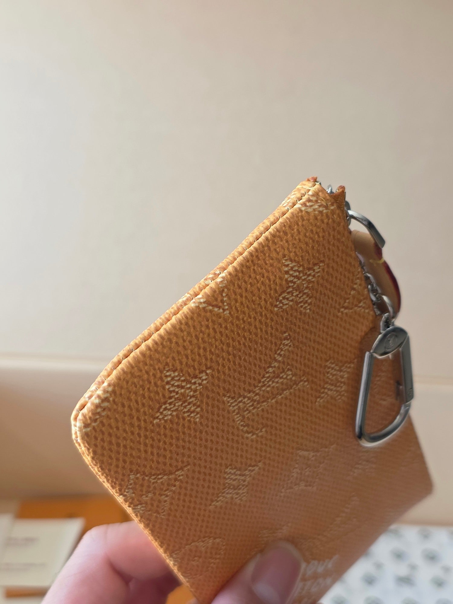 LV Key Pouch S Yellow PVC Fabric with Leather 275144