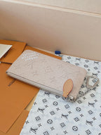 LV Key Pouch S White PVC Fabric with Leather 275145