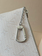 LV Key Pouch S White PVC Fabric with Leather 275145
