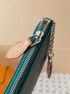 LV Key Pouch S Green PVC Fabric with Leather 275146