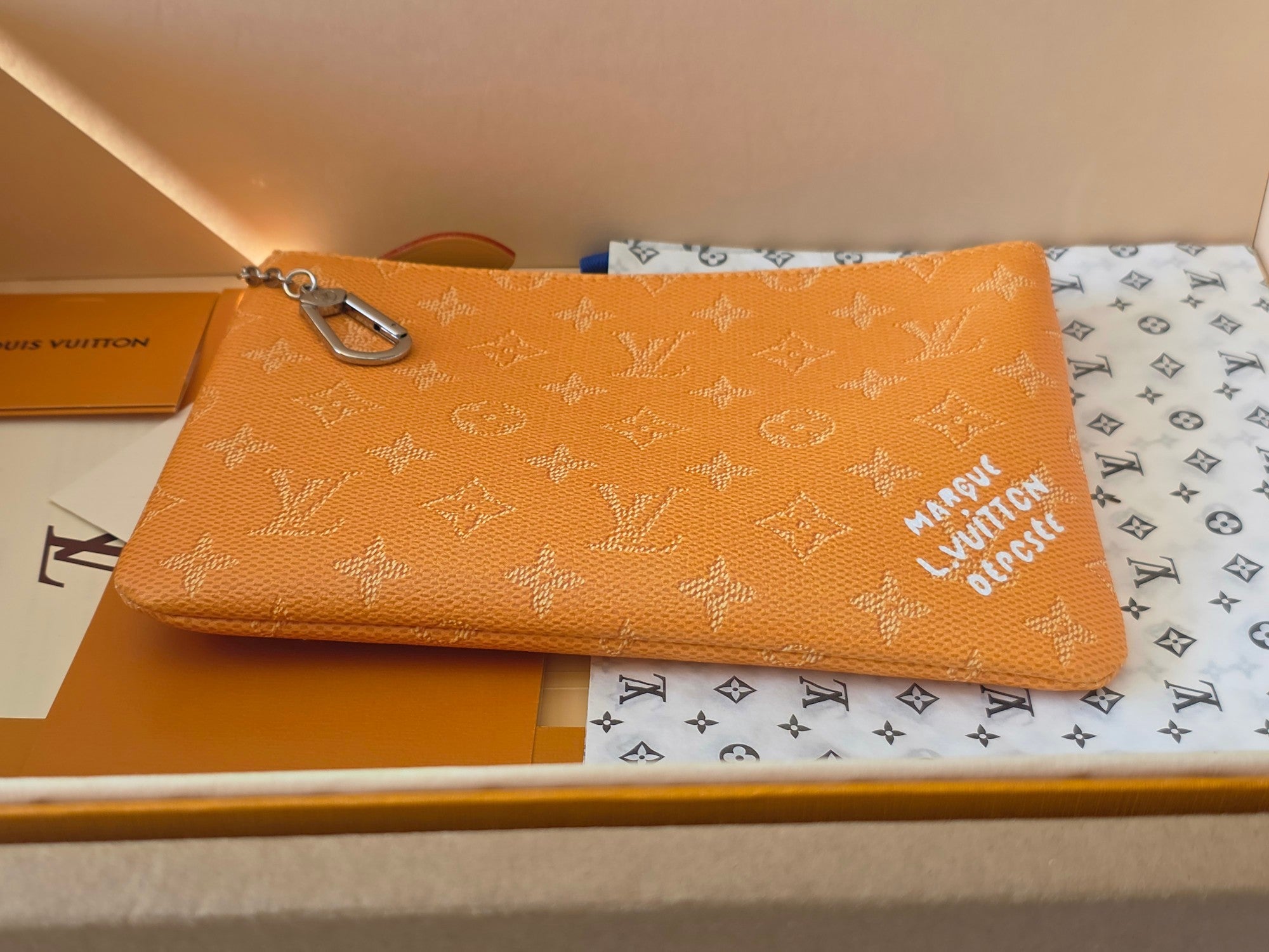 LV Pochette Accessoires Yellow  PVC Fabric with Leather 275164
