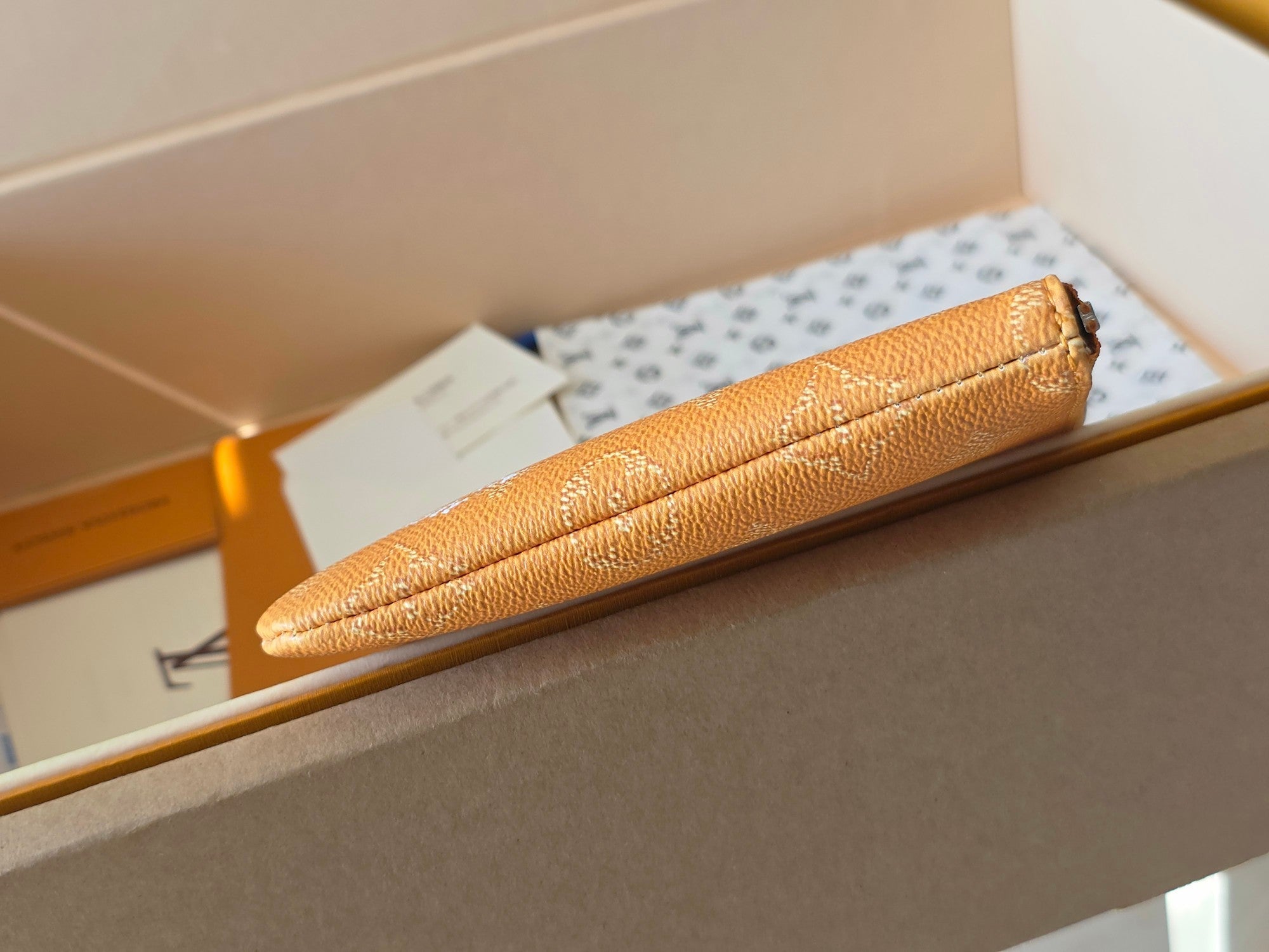 LV Pochette Accessoires Yellow  PVC Fabric with Leather 275164