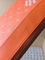 LV Pochette Voyaye Souple Clutch Bag Orange Monogram Eclipse Canvas 275171