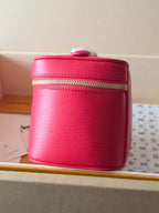 LV Nice Nano Cosmetic 20 Bag Rose Red Epi Leather 275223