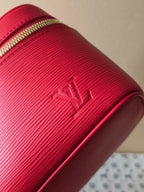 LV Nice Nano Cosmetic 20 Bag Rose Red Epi Leather 275223
