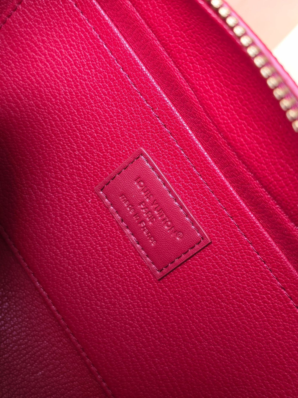 LV Makeup Bag Red PVC Fabric with Leather 275393