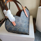 Celine Heart-Shaped Black Brown Bag in PVC Fabric with Leather 276287