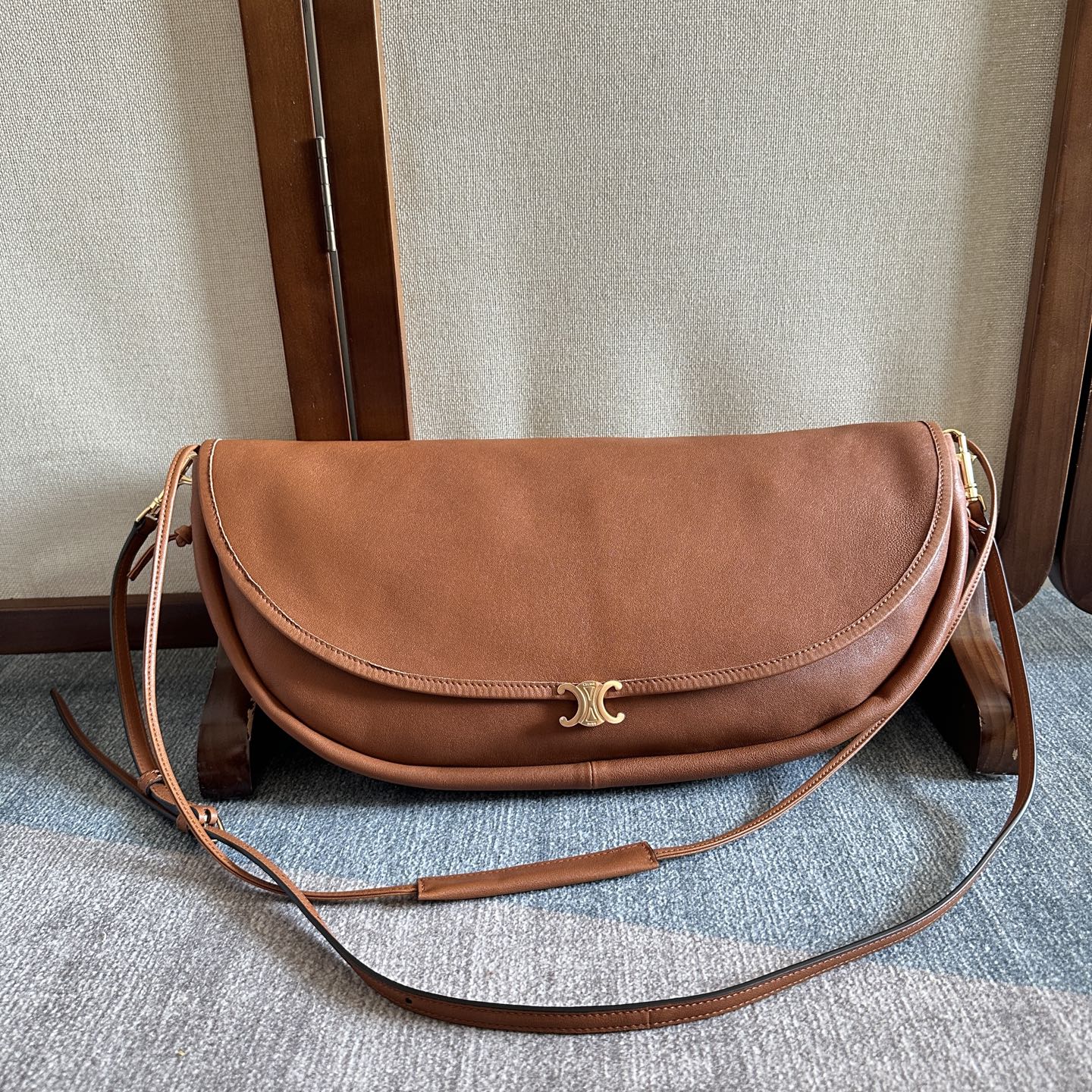 Celine Half Moon Brown Bag In Lambskin 276269