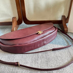 Celine Half Moon Burgundy Bag In Lambskin 276267