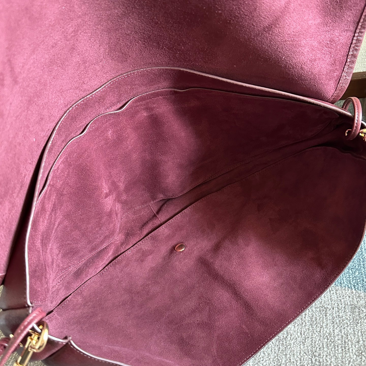 Celine Half Moon Burgundy Bag In Lambskin 276267