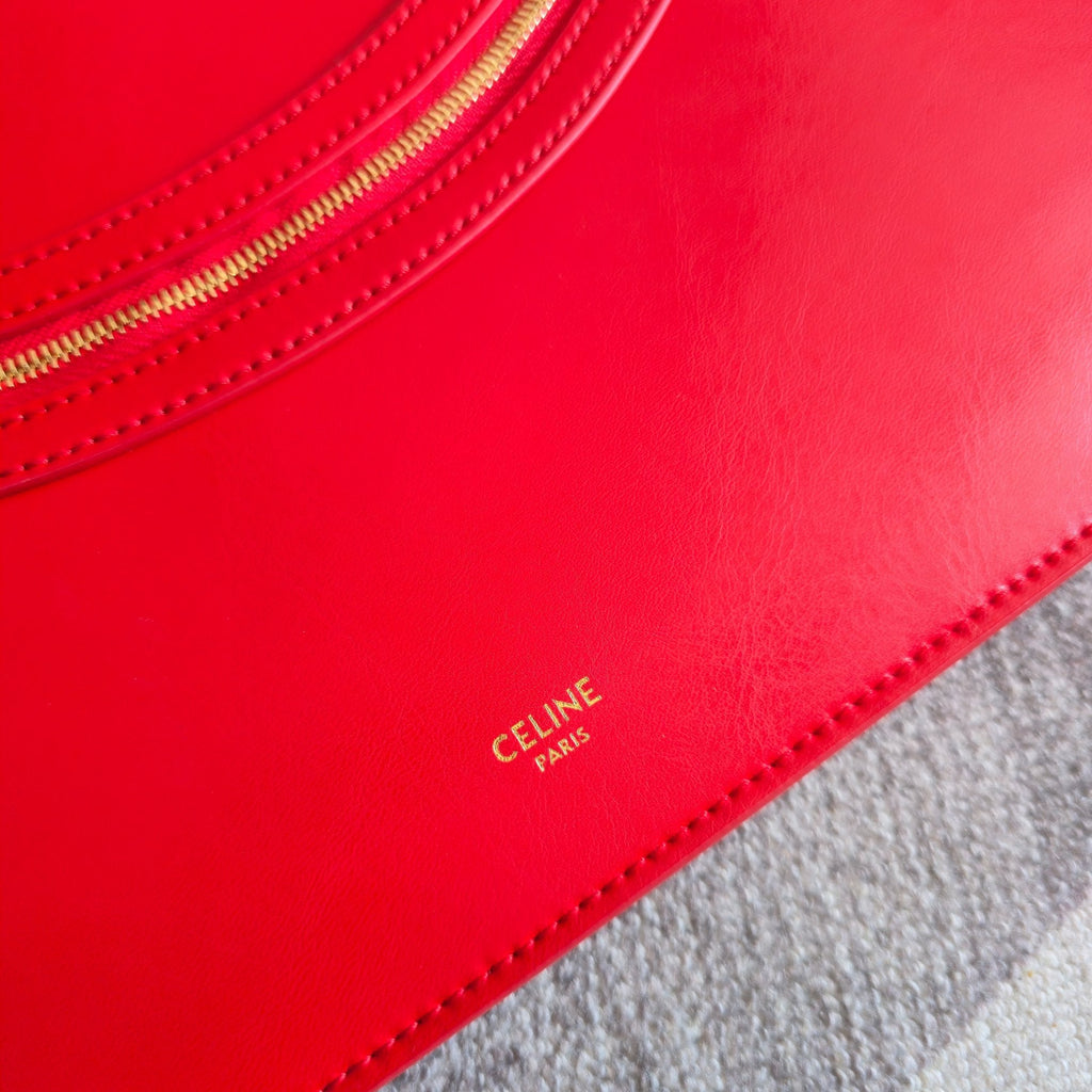 Celine 26 New Smiley Face Red Bag in Cowhide 276209