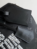 LV Speedy Bandoulière Handbag 40 Black in Monogram on Ostrich Leather 278120