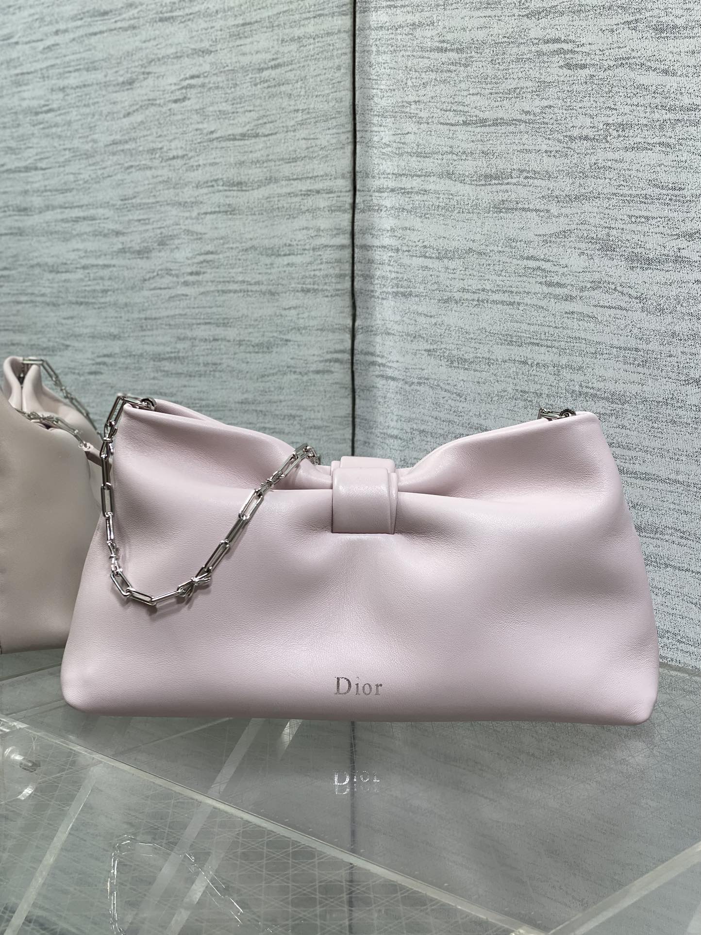 Dior 26 Bow Chain Bag in Rose Pink Lambskin