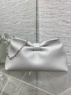 Dior 26 Bow Chain Bag in Light Gray Lambskin