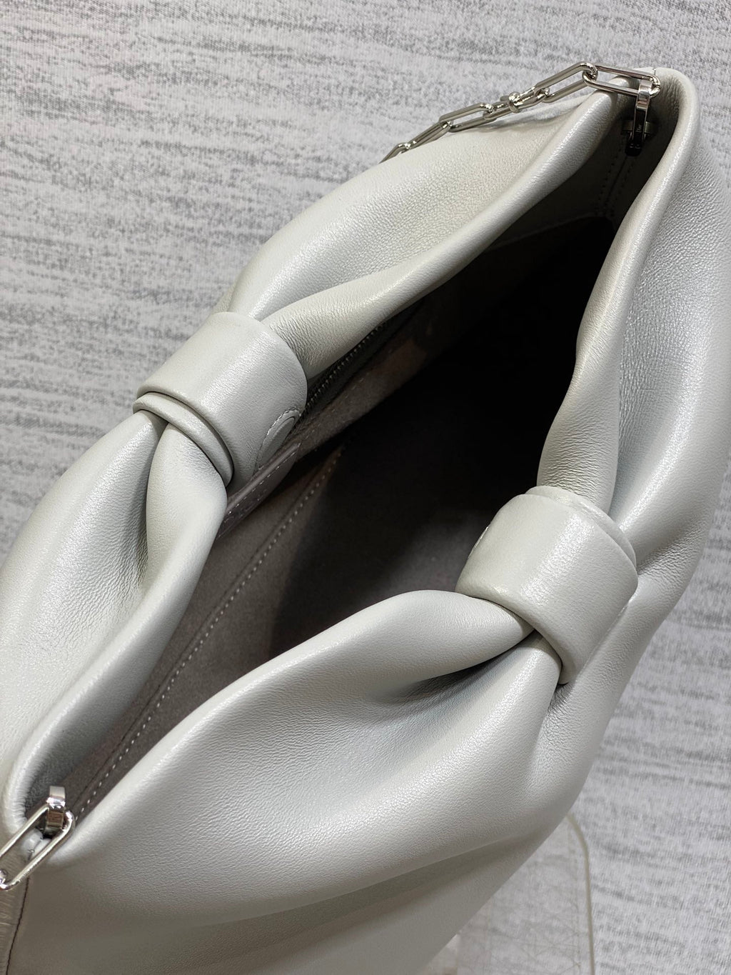 Dior 26 Bow Chain Bag in Light Gray Lambskin