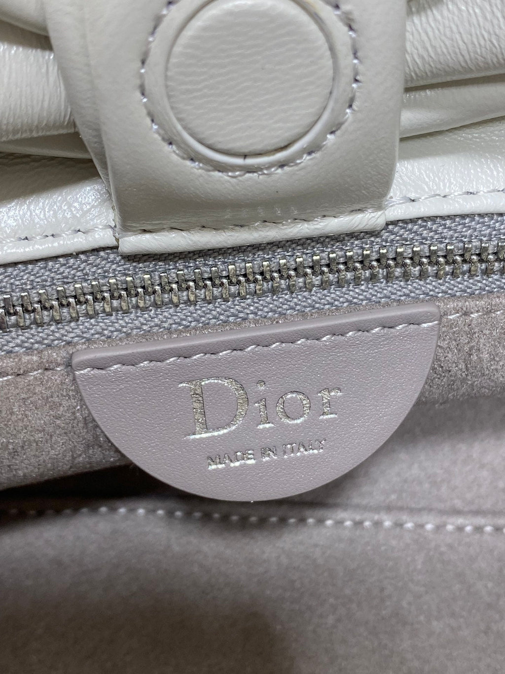 Dior 26 Bow Chain Bag in White Lambskin