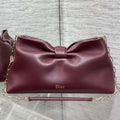 Dior 26 Bow Chain Bag in Burgundy Lambskin