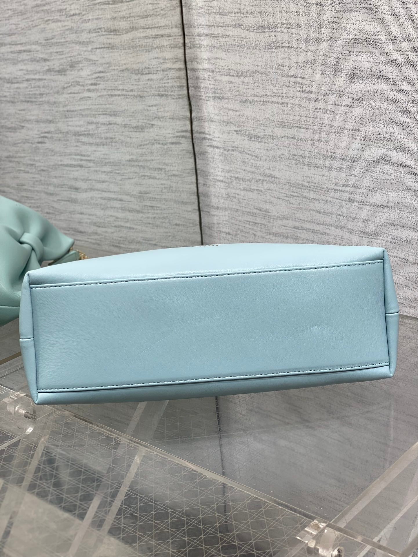 Dior 26 Bow Chain Bag in Blue Lambskin