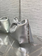 Dior 26 Bow Chain Bag in Silver Lambskin