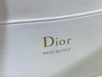 Dior 26 Bow Pearl Chain Clutch In Ivory Glossy Lambskin GHW