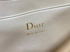 Dior 26 Bow Pearl Chain Clutch Two Tone Beige Burgundy Lambskin GHW