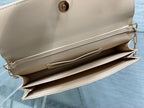 Dior 26 Bow Pearl Chain Clutch Two Tone Beige Army Green Lambskin GHW