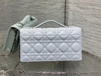 Dior 26 Bow Pearl Chain Clutch Light Grey Lambskin SHW