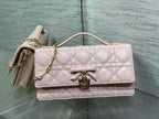 Dior 26 Bow Pearl Chain Clutch Pink Lambskin GHW