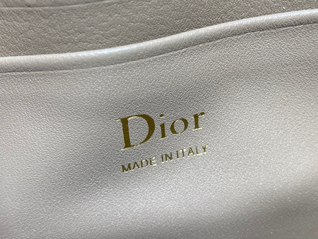 Dior 26 Bow Pearl Chain Clutch Chocolate Brown Lambskin GHW