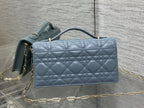 Dior 26 Bow Pearl Chain Clutch Blue Lambskin GHW