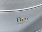 Dior 26 Bow Pearl Chain Clutch Blue Lambskin GHW