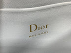 Dior 26 Bow Pearl Chain Clutch Cement Gray Lambskin GHW