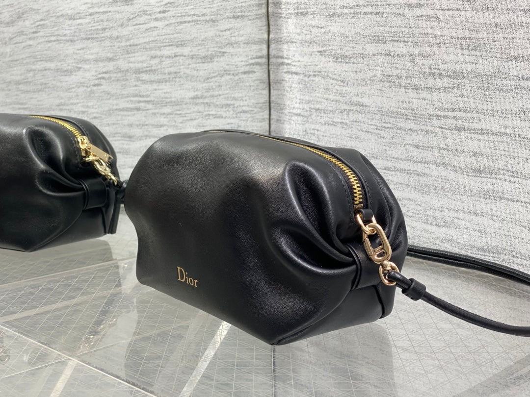 Dior 26 Bow Pouch 20cm in Black Lambskin