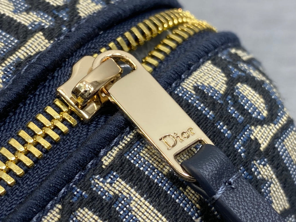 Dior 26 Bow Pouch 20cm in Blue Jacquard Lambskin